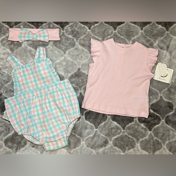 NWT LITTLE ME Baby Girl's 3-Piece Tee, Bodysuit & Headband Set- Size 6M - Picture 5 of 12